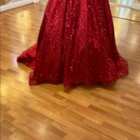 Reddish burgundy prom or special occasion dress, corset - Picture 3 of 8